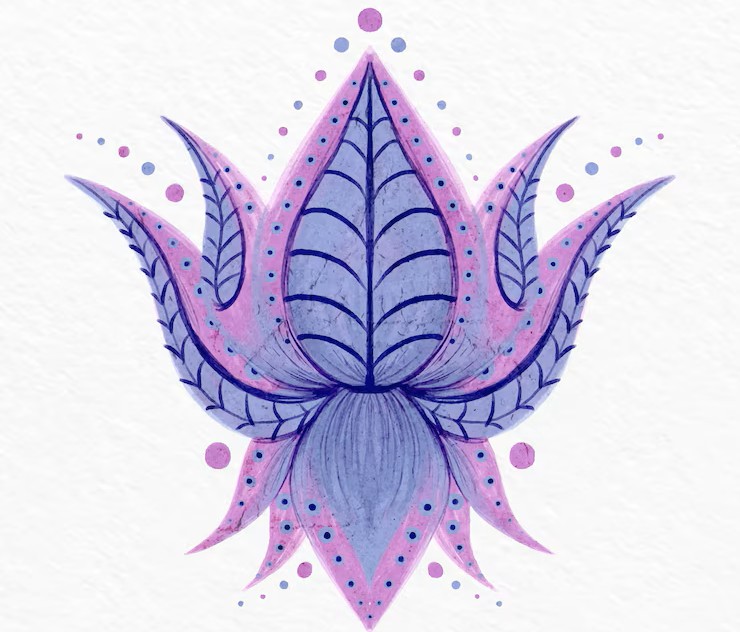 watercolor mandala lotus flower drawing 23 2149375730