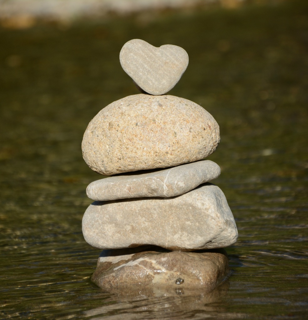 heart and pebbles