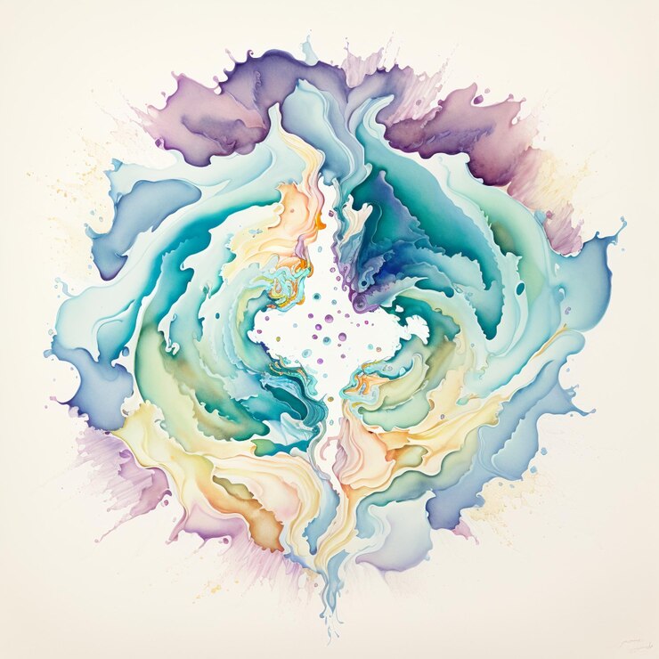 painting woman white dress is swirling swirl generative ai 900321 59710