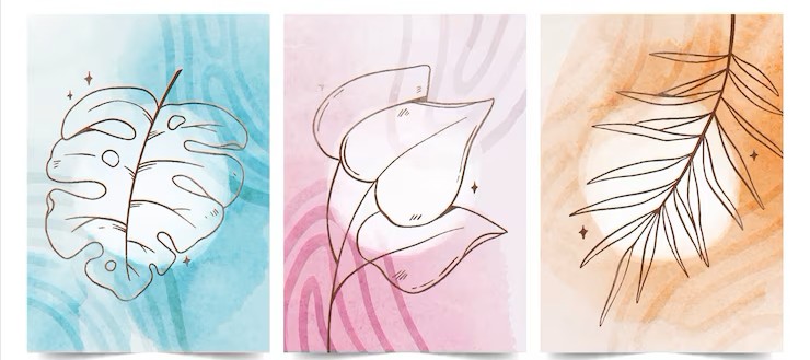 hand painted leaves