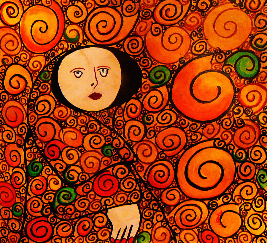 woman in circles gustav klimt